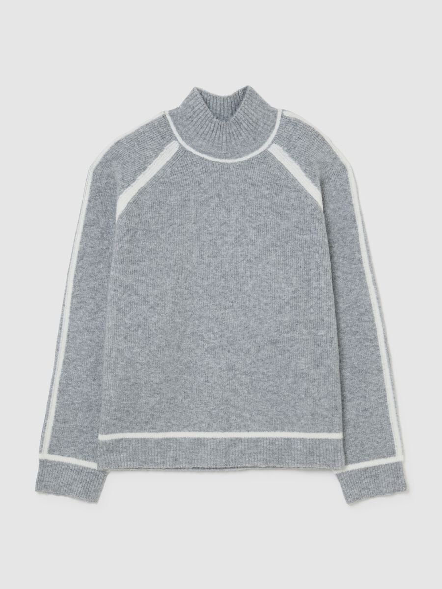 Grey High Neck Regular Fit Jumper_4