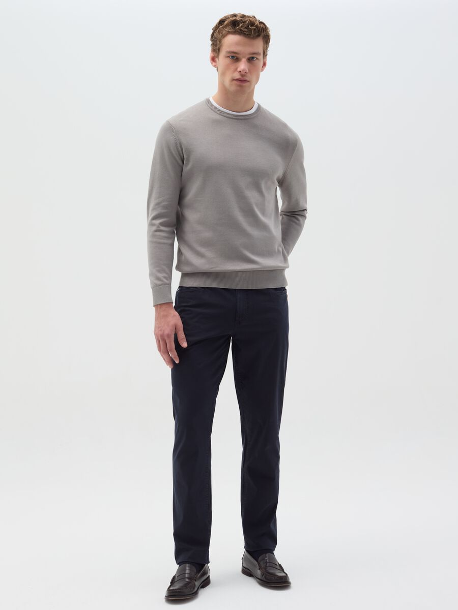 Cotton pullover with round neck_1