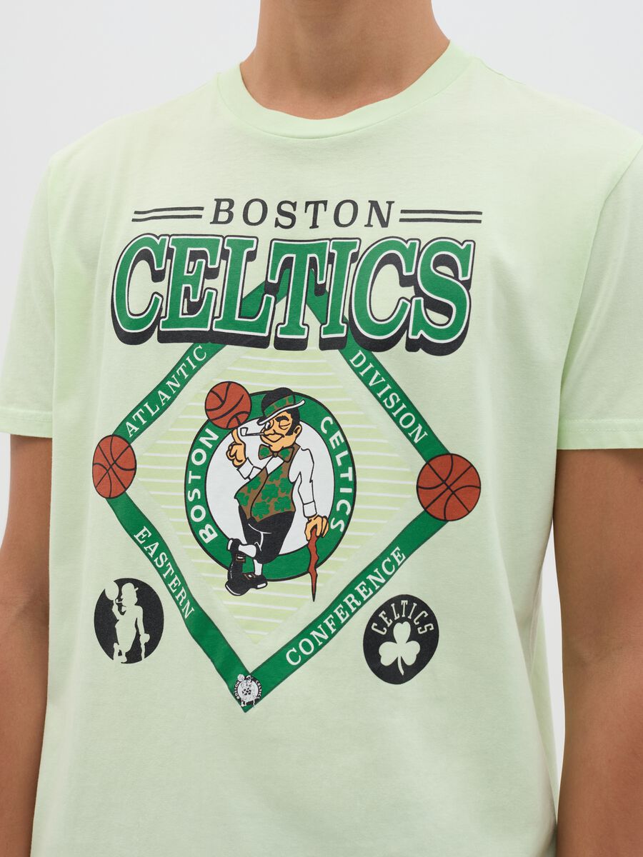 Green Boston Celtics Cotton Crop T-shirt_2