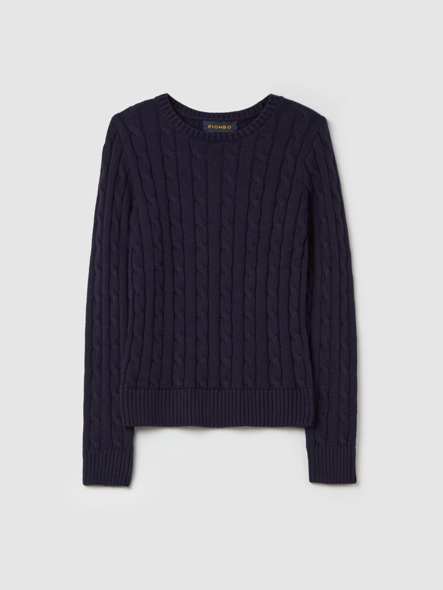 Ribbed pullover with cable-knit design_4