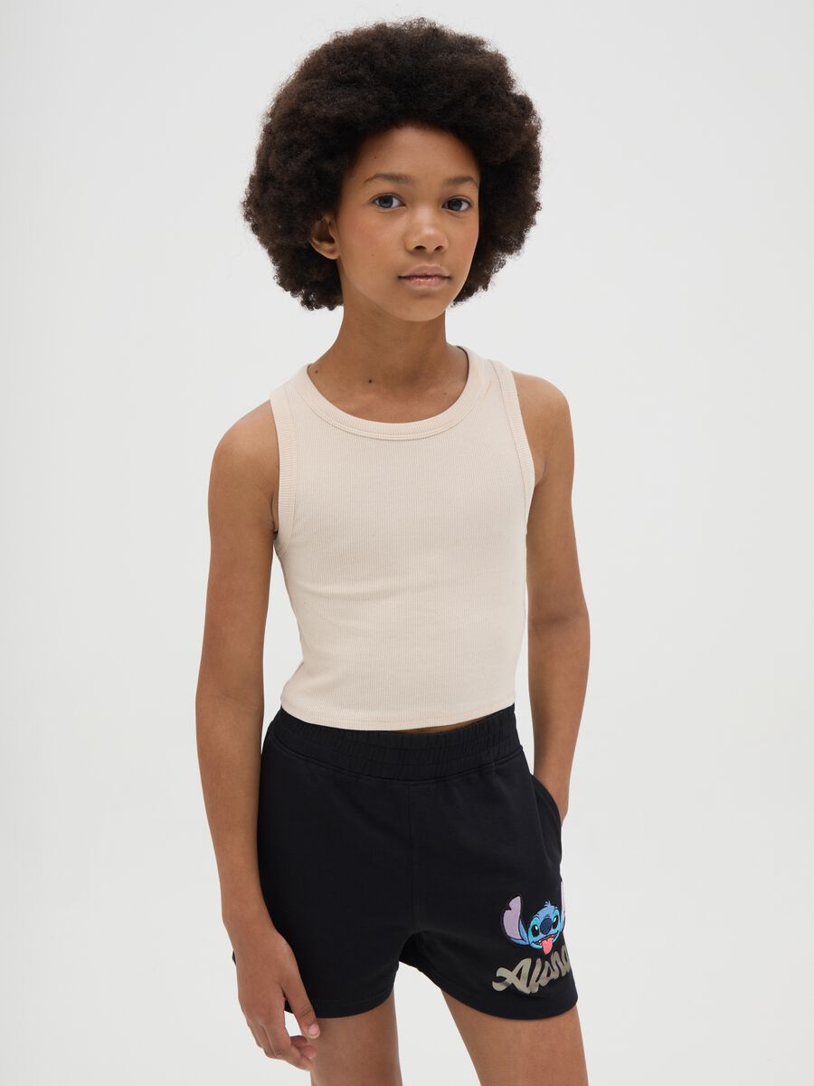 Beige OVS Kids Ribbed Tank Top_0