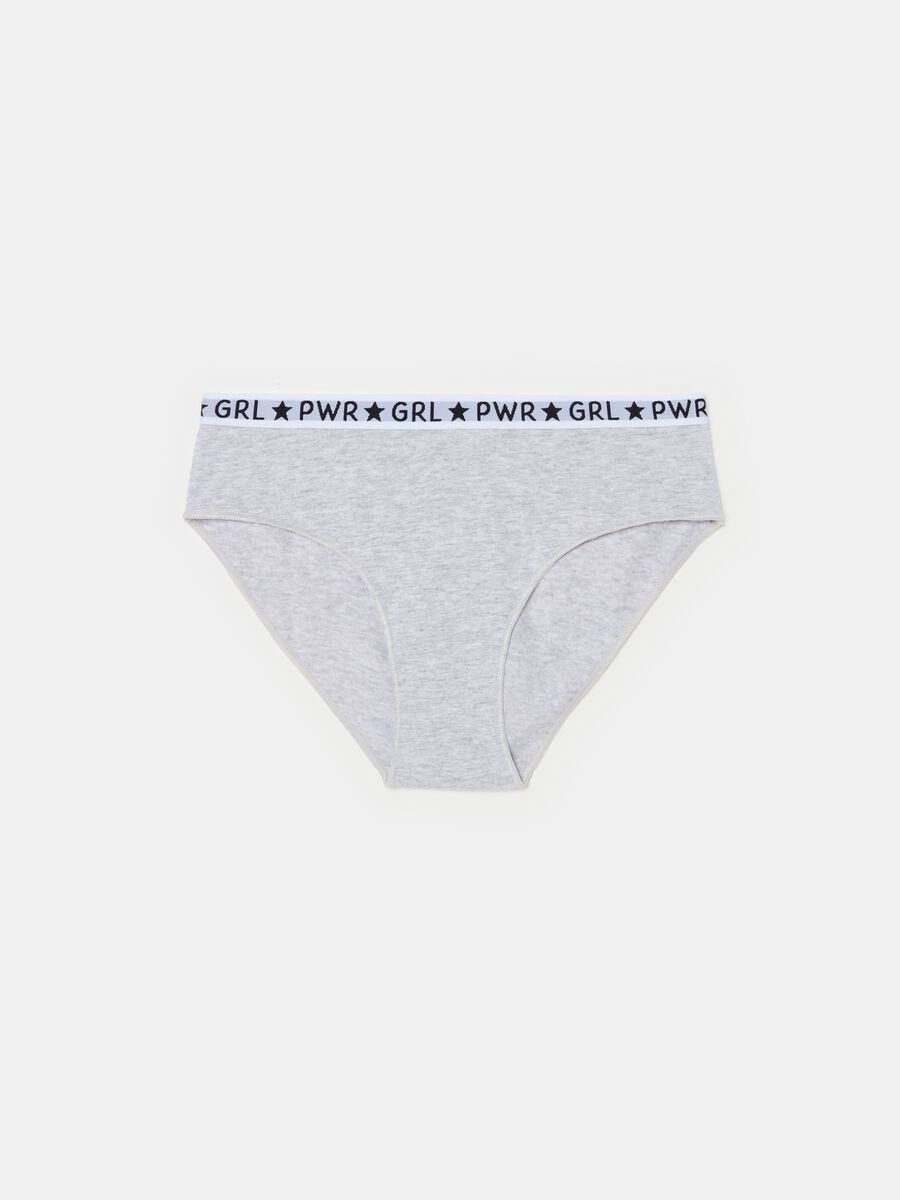 Organic cotton briefs with lettering_0