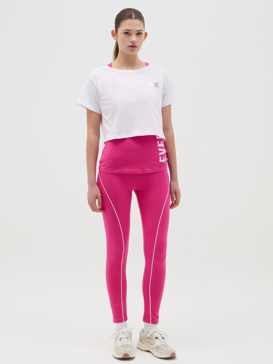 Layered-effect crop T-shirt with print_1
