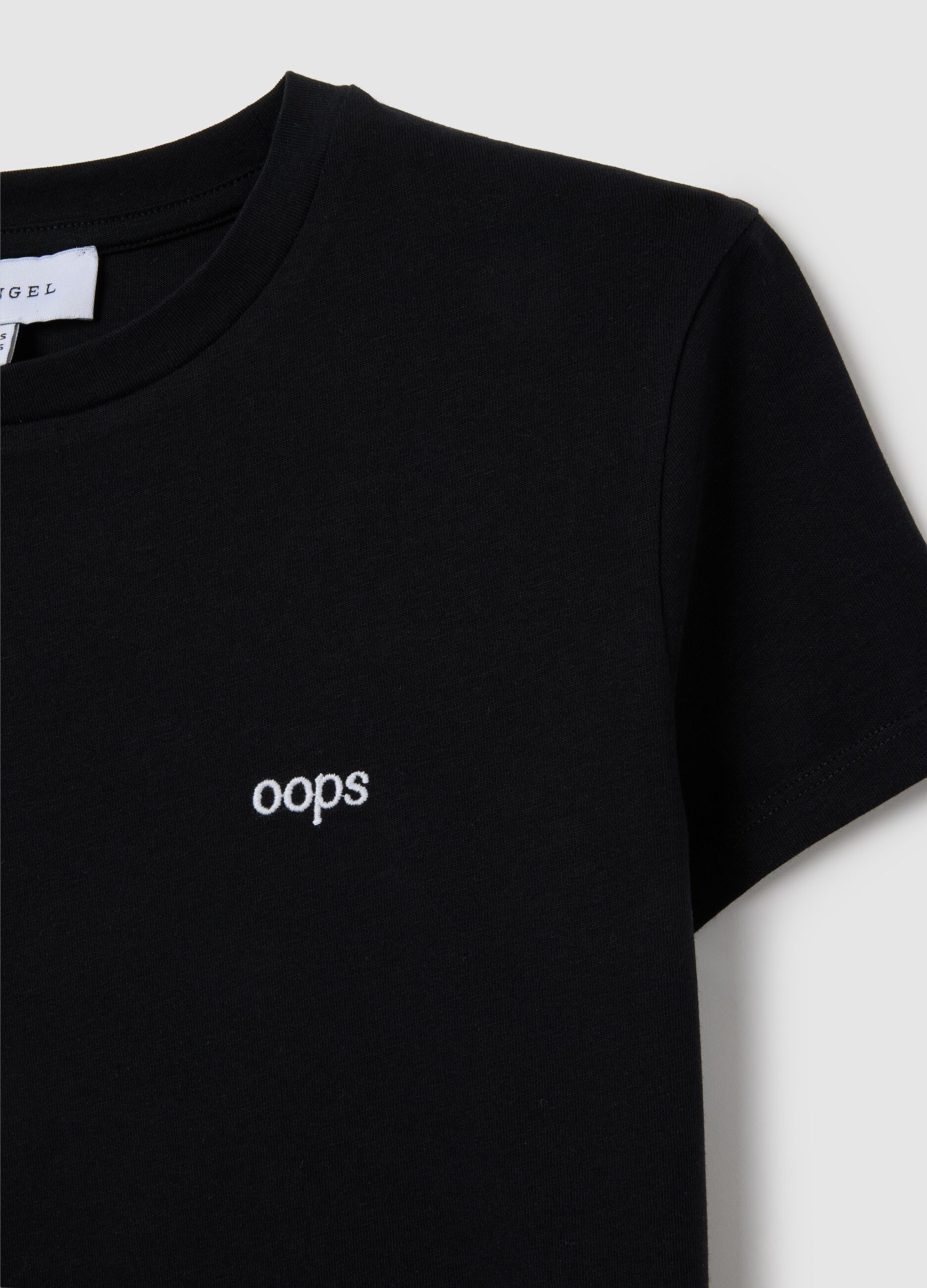 Women's black pure cotton T-shirt