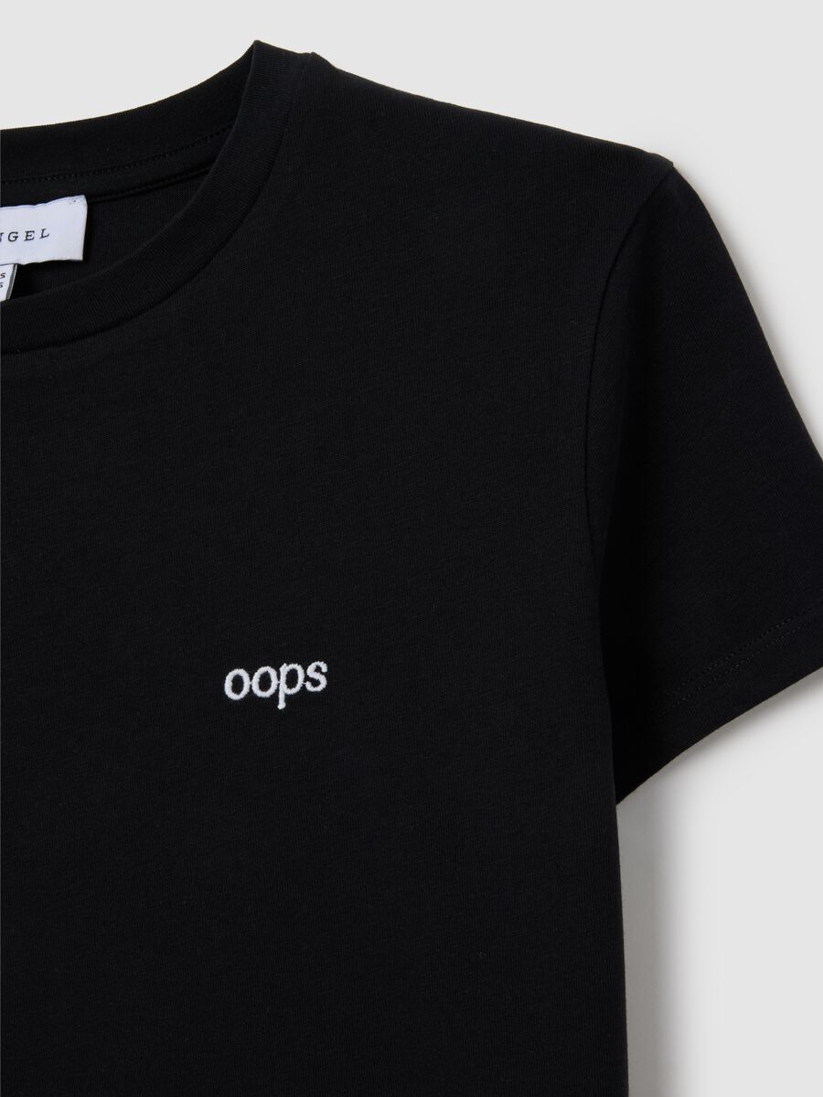 Women's black pure cotton T-shirt_1