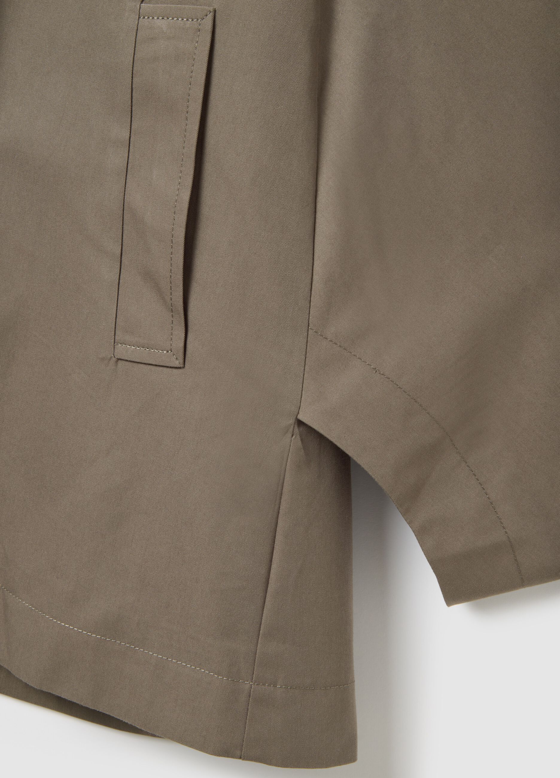Brown cotton blend jacket with regular fit