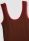 Brown pure cotton ribbed tank top_1