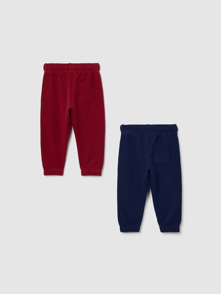 Multicolor regular fit baby trousers twin pack in pure cotton_1