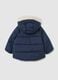 Girl's blue regular fit hooded jacket_1