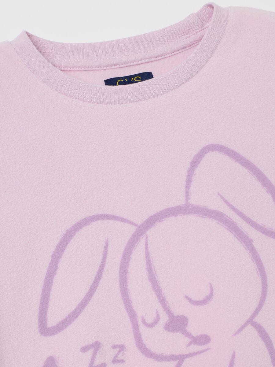 Pink fleece pyjamas for girls_2
