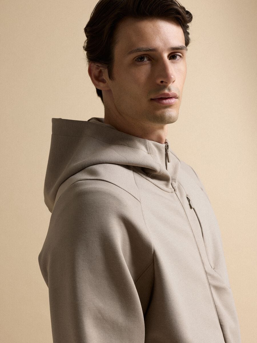 Full-zip beige traspirante in tessuto elasticizzato 2 Way Stretch_2