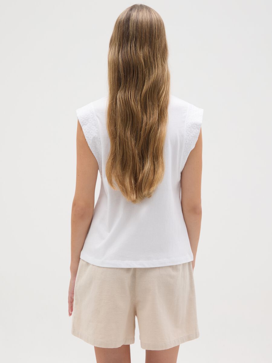 Women's white pure cotton regular fit top_2