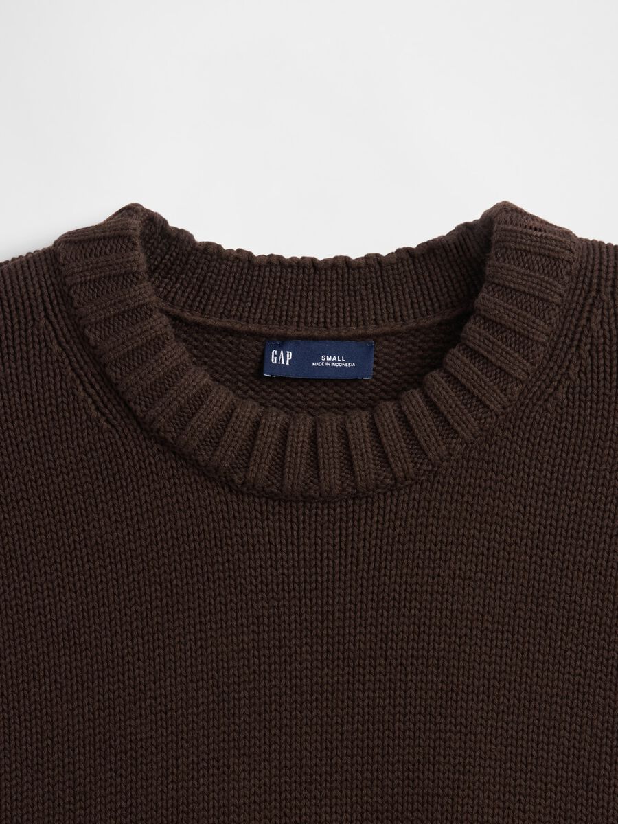 Maglione marrone scuro in cotone_4