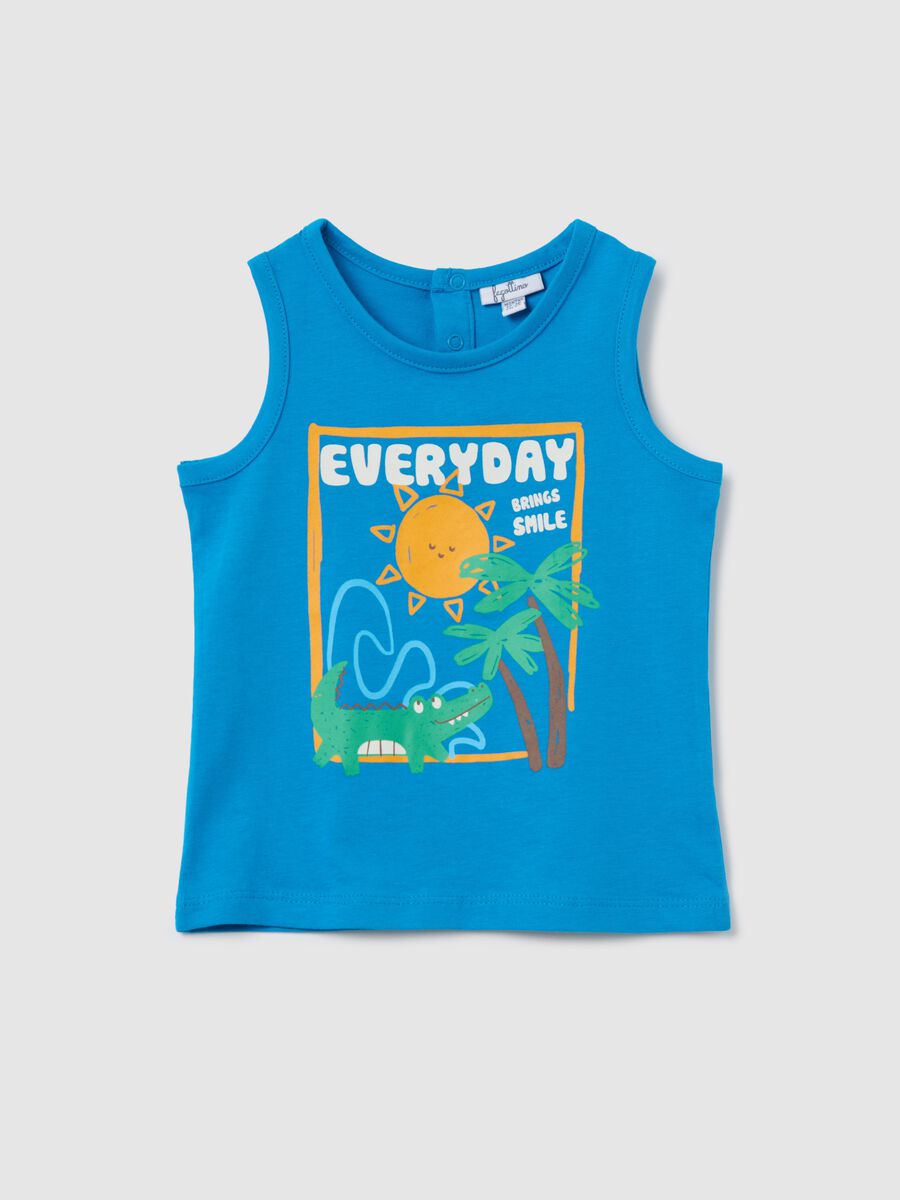 Cotton racerback vest with print_0