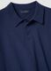 Regular fit blue polo made of cotton, linen, and silk blend_5