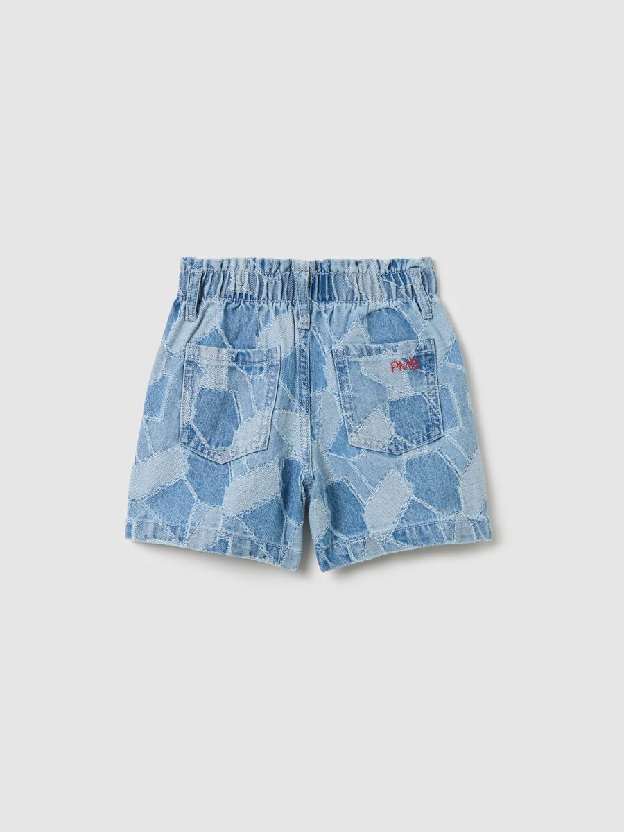 Patchwork-effect shorts in denim_4
