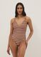Multicoloured striped stretch fabric swimsuit_0
