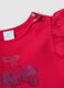 Red stretch cotton T-shirt for girls with Minnie and sequins_2