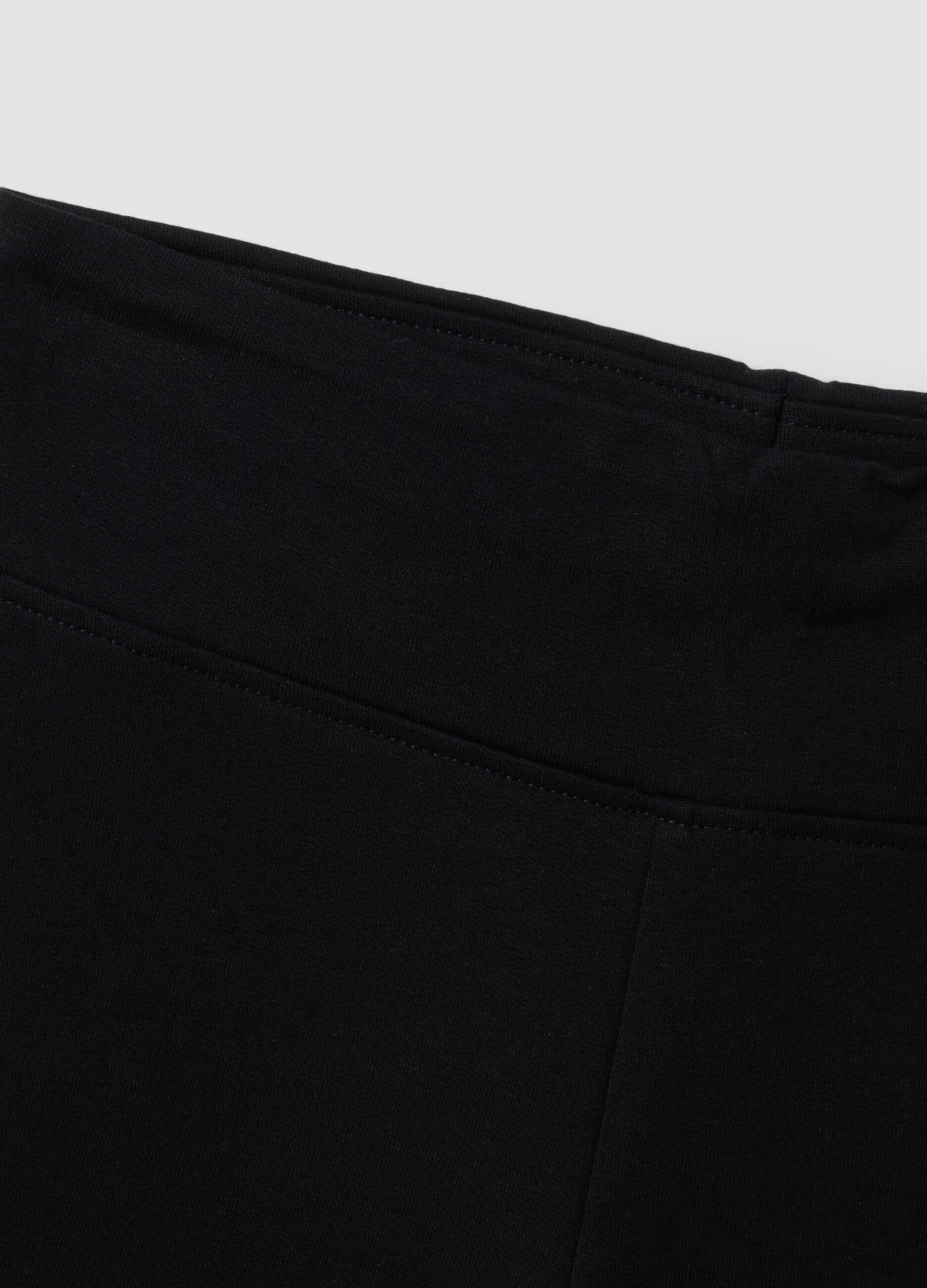 Black stretch cotton regular-fit leggings for girls