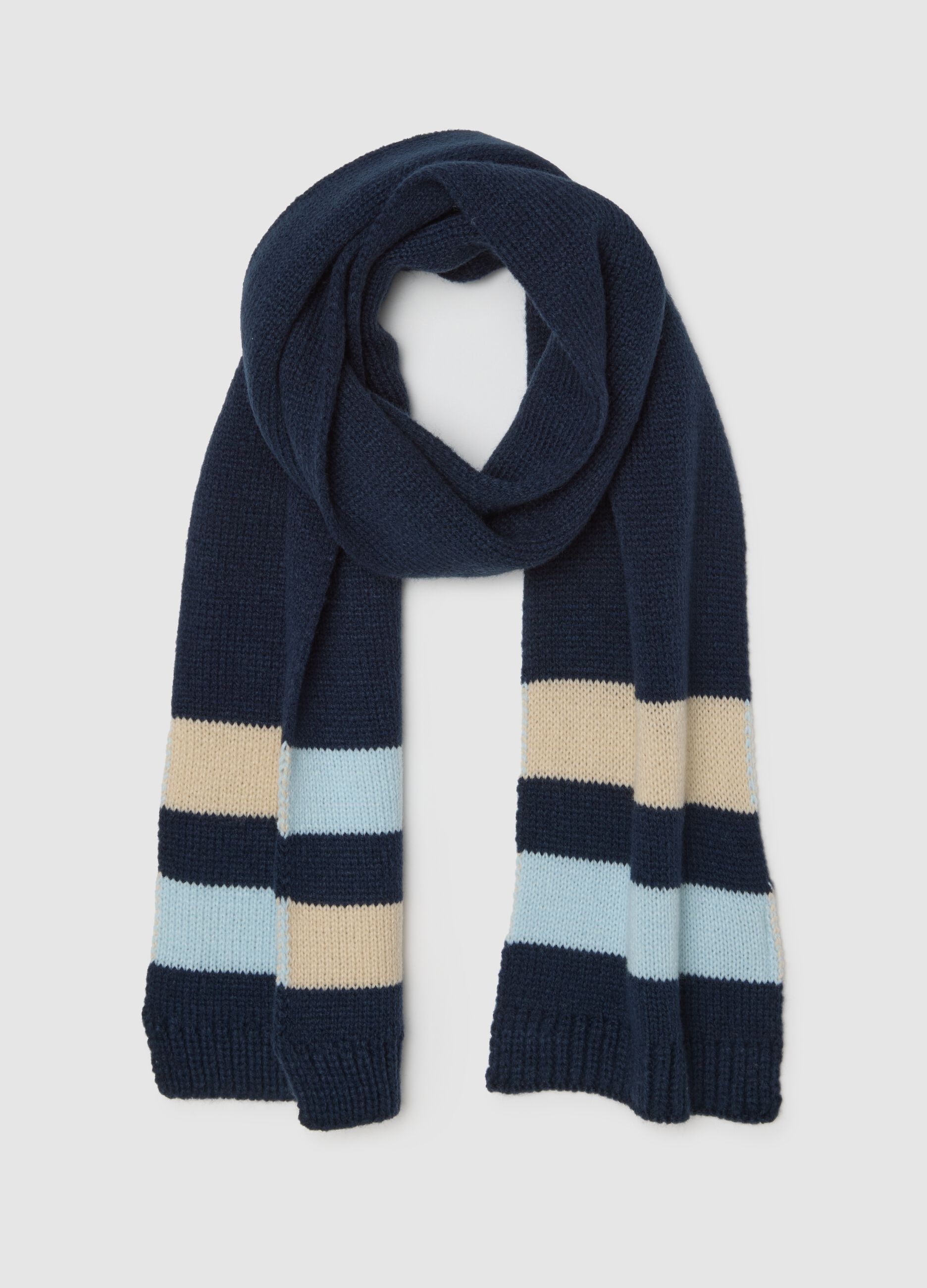 Blue striped scarf for children