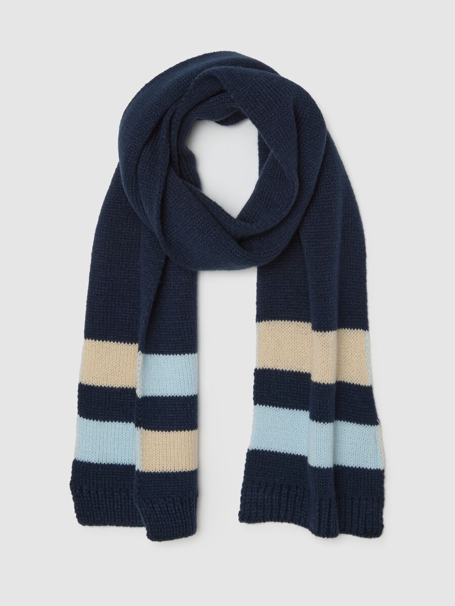 Blue striped scarf for children_0