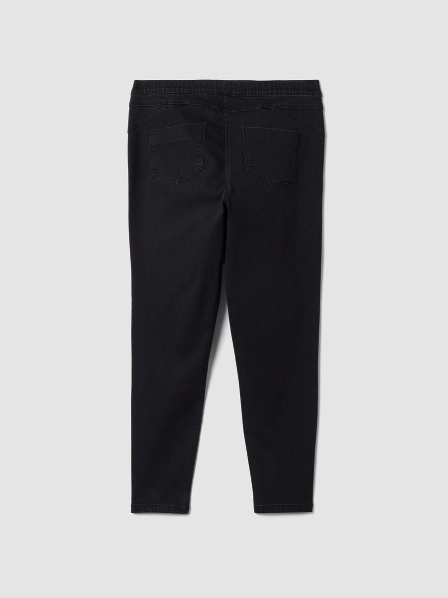 Jeggings neri skinny in cotone e viscosa elasticizzata_6