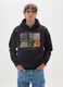 Black cotton blend hoodie with Phoenix Suns print_1