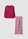 Purple crew-neck pyjamas in pure organic cotton_1
