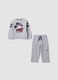 Completo jogging grigio in misto cotone con stampa Mickey Mouse_0