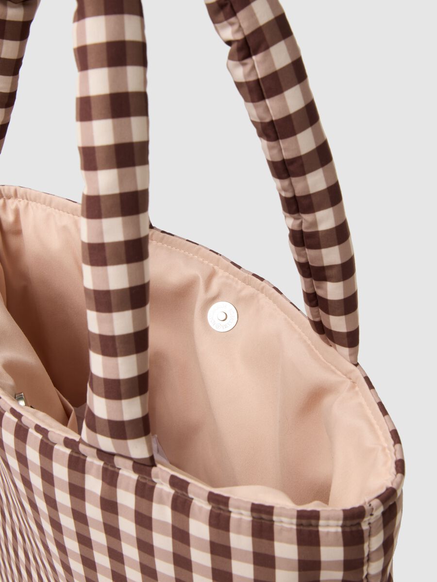 Multicolour Checkered Pure Cotton Shoulder Bag with Soft Handles_2