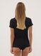 T-shirt nera a maniche corte in cotone organico elasticizzato girocollo_3