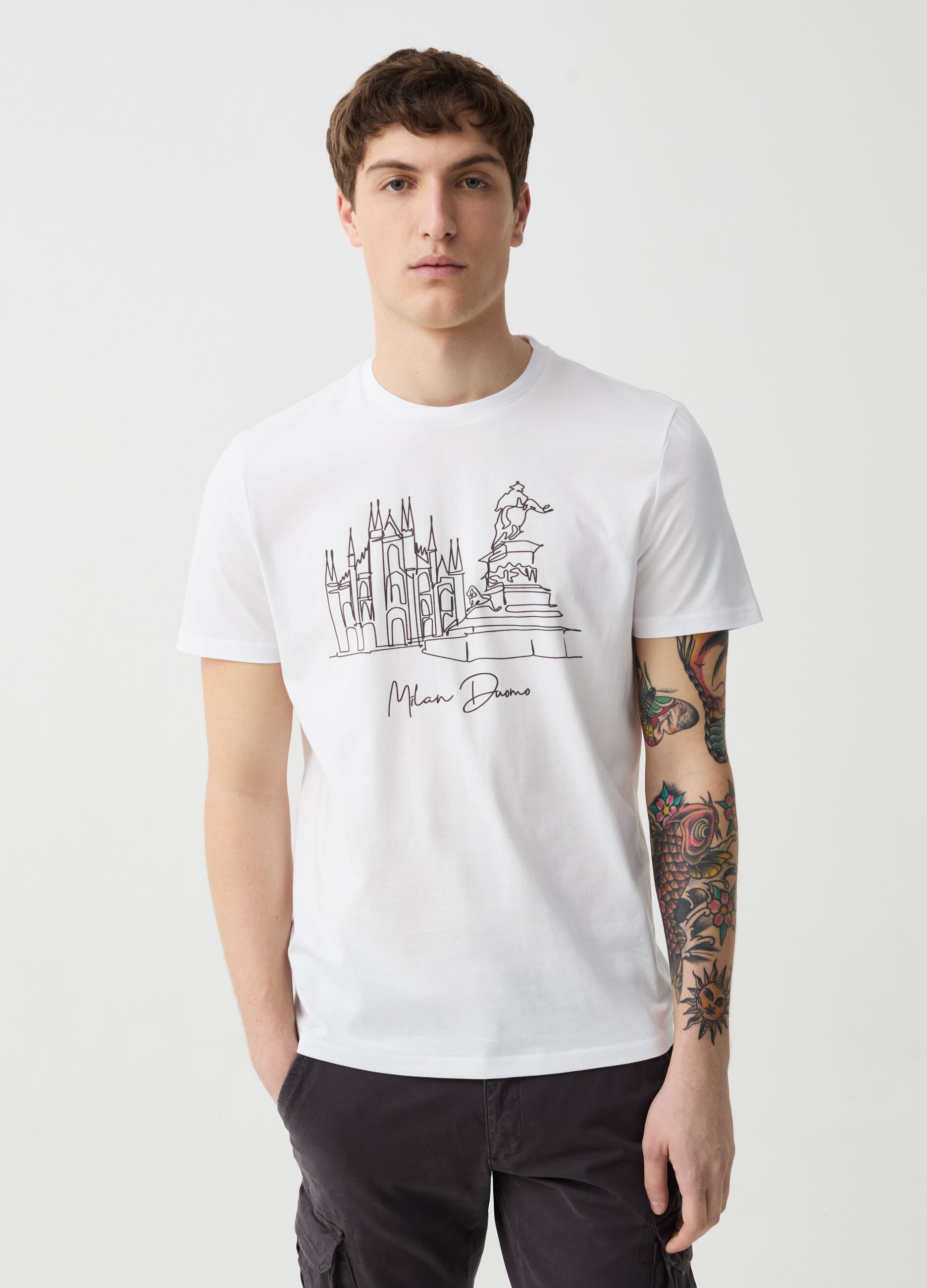 Ovs T-shirt con stampa Duomo di Milano