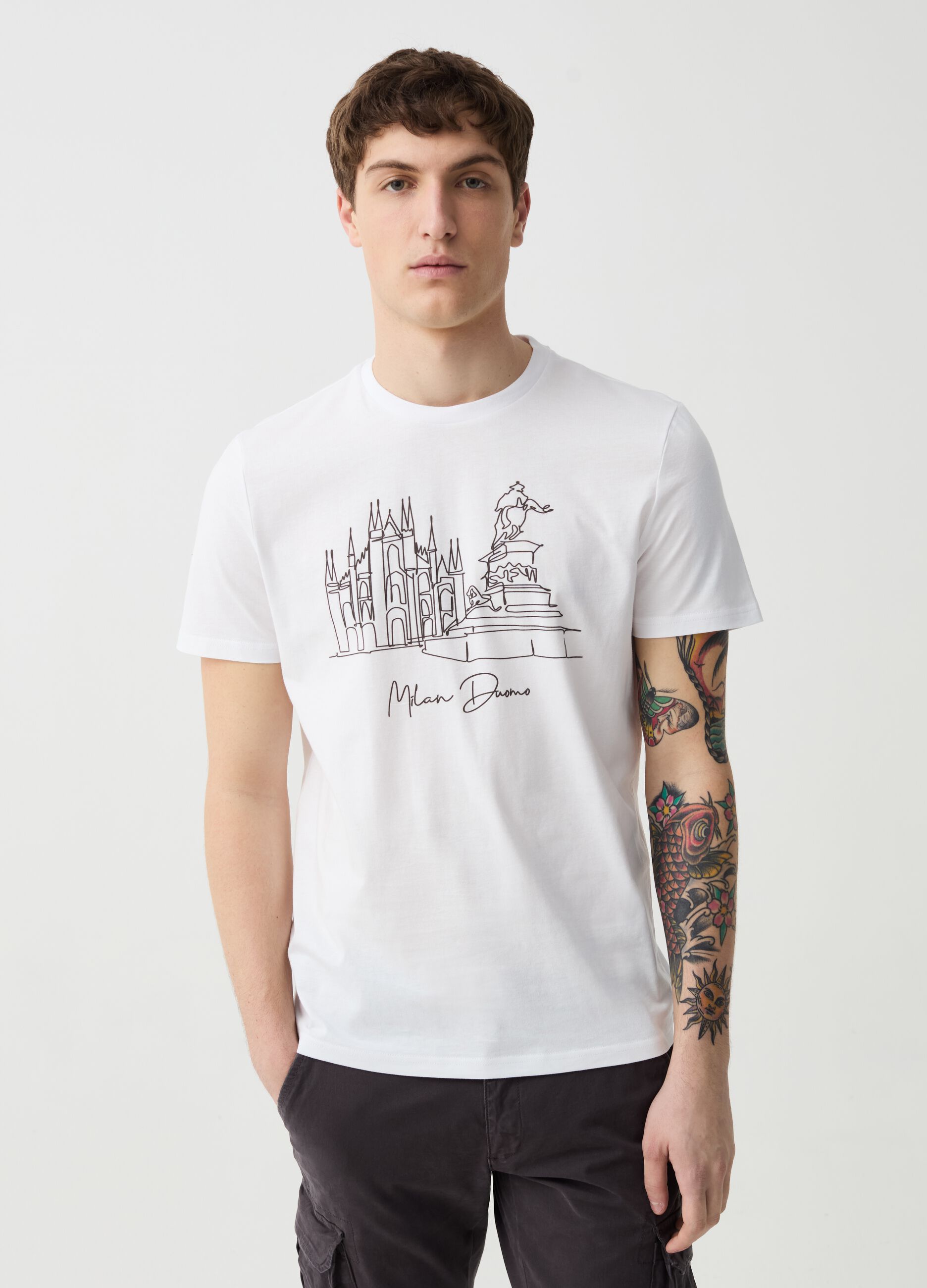 T-shirt con stampa Duomo di Milano