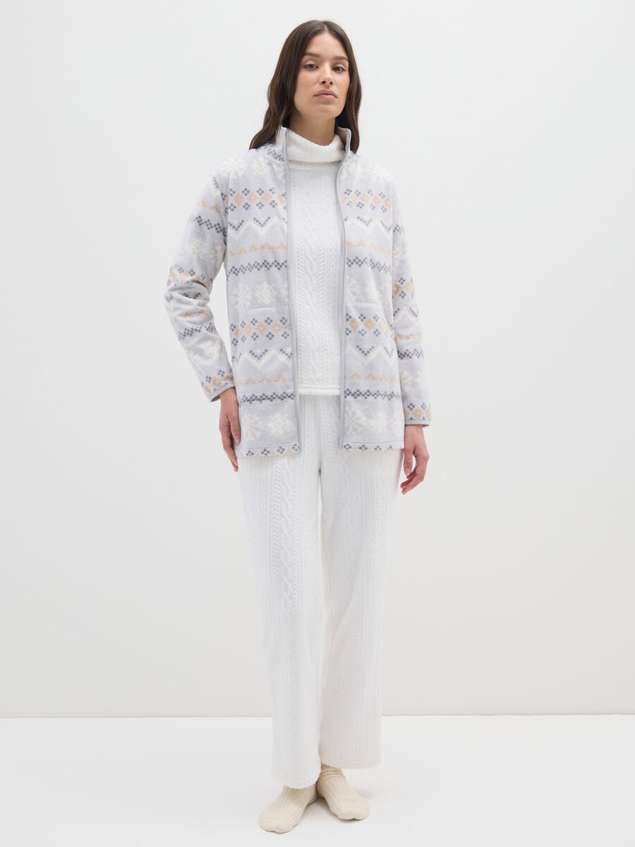 Grey robe with zip and pockets_0