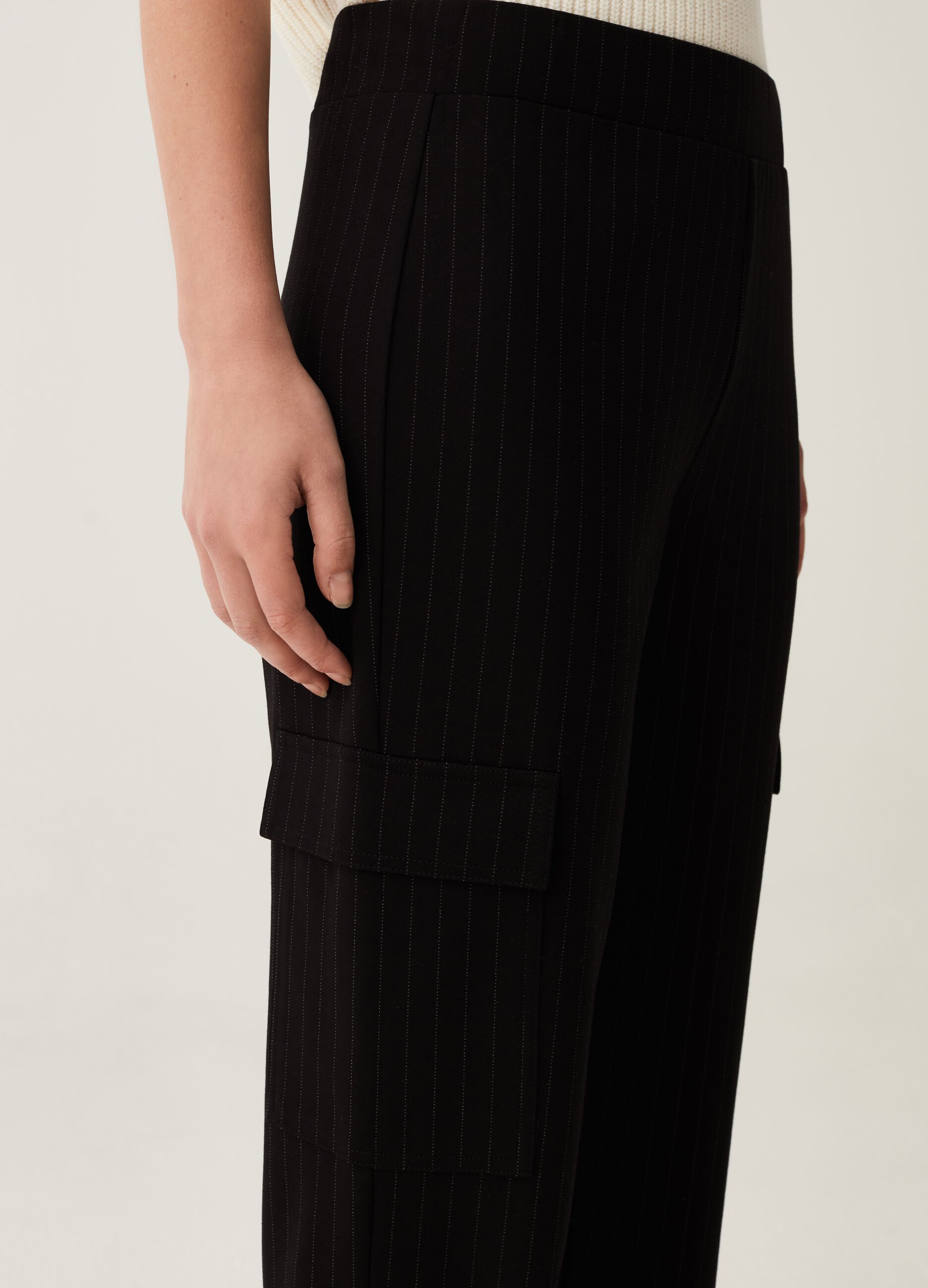 Pantalone cargo gessato_3