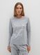 Grey cotton blend long pyjamas regular fit_1
