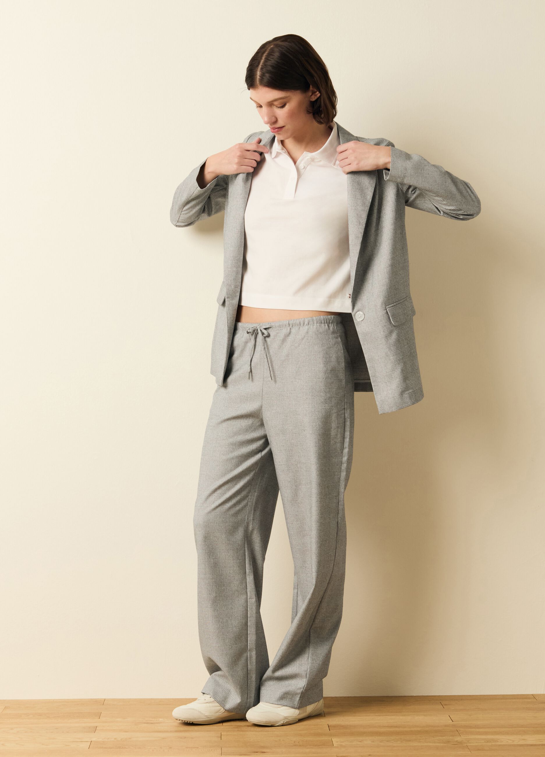 Blazer monopetto in principe di Galles