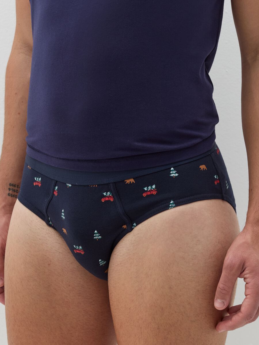 Two-pack briefs in organic cotton with micro pattern_1