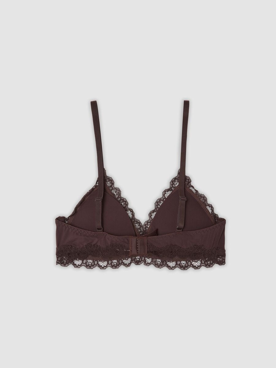 Reggiseno marrone in tessuto elasticizzato con pizzo_2