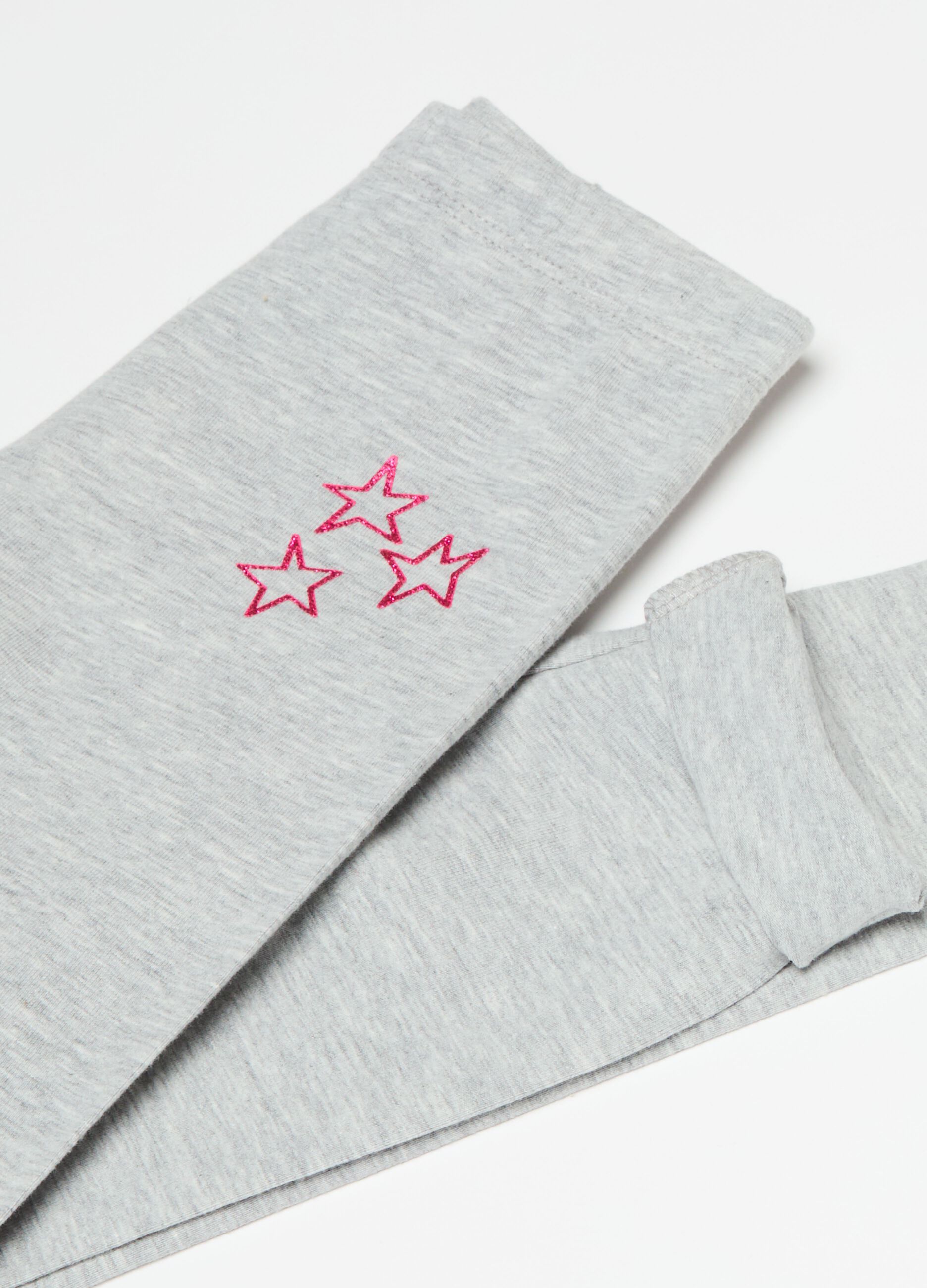 Leggings in cotone stretch con stampa
