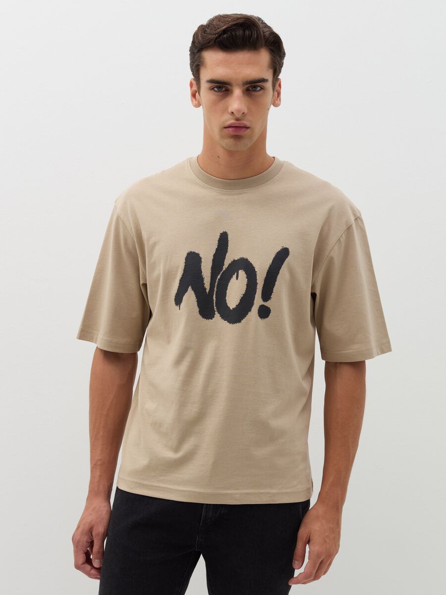 T-shirt con stampa "No!"_0