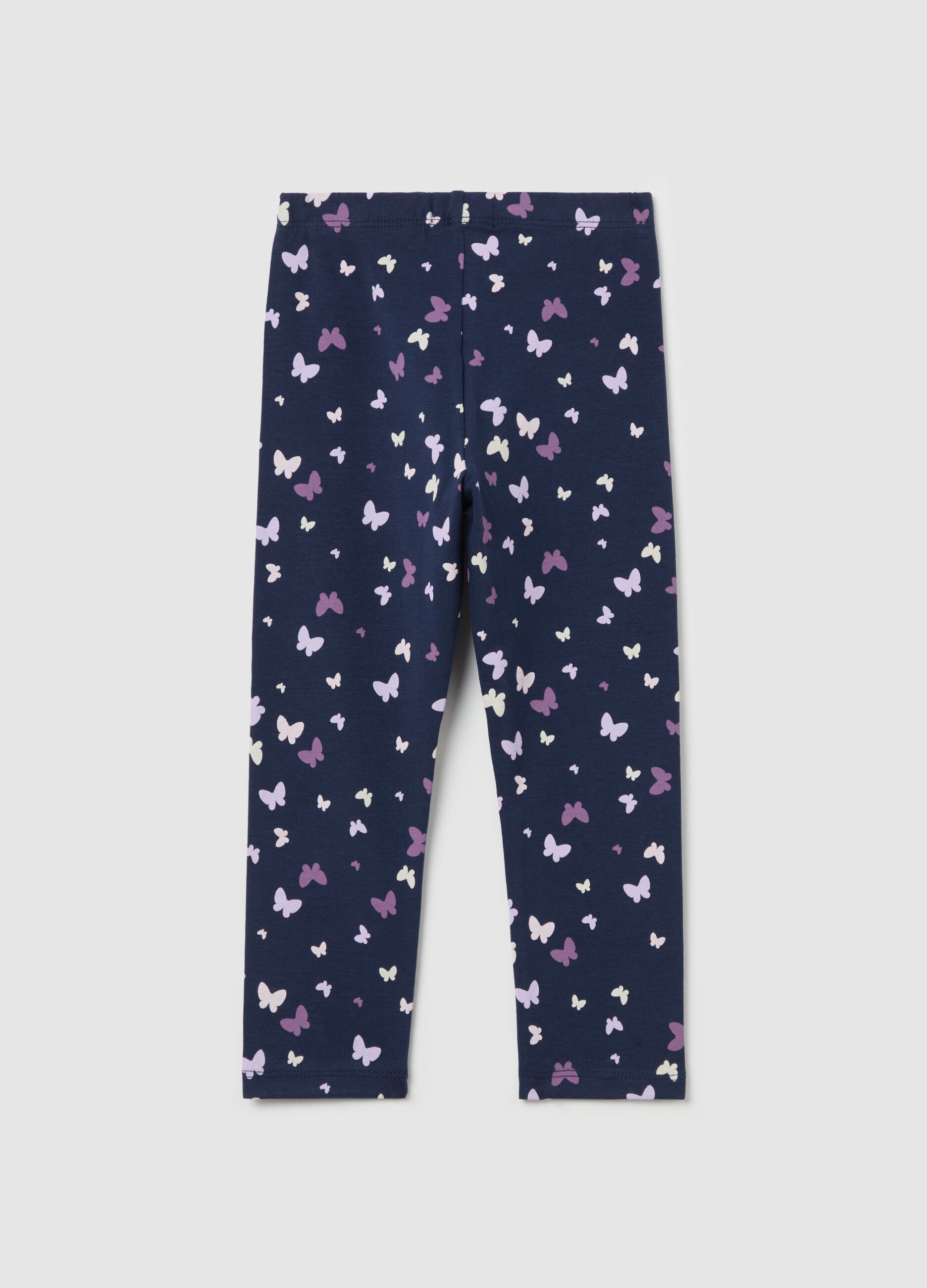 Three-quarter leggings in stretch cotton