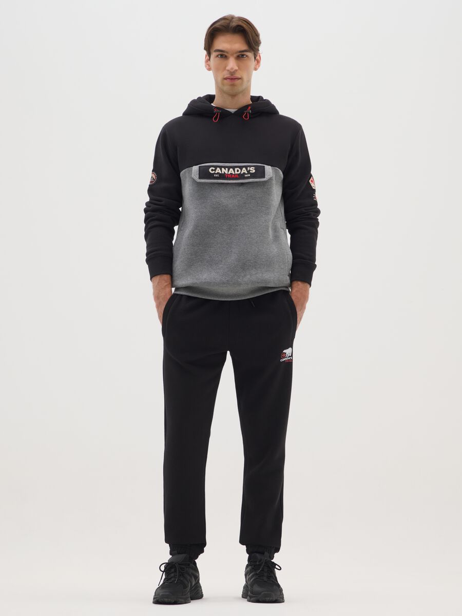 Multicolour hoodie with front pocket in cotton blend_1