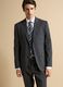 Grey stretch viscose blazer with classic lapels, slim fit_0