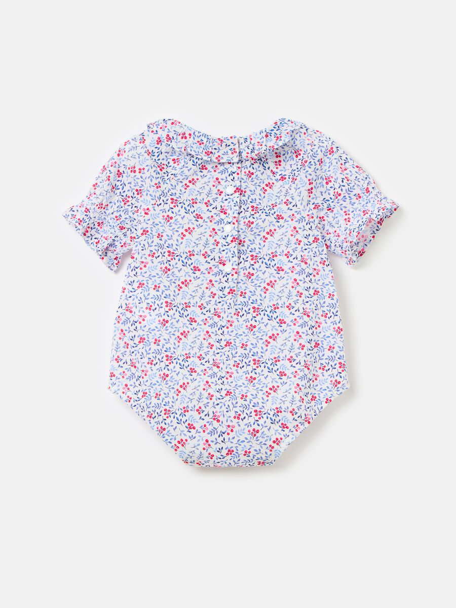Cotton bodysuit with small flowers print_1