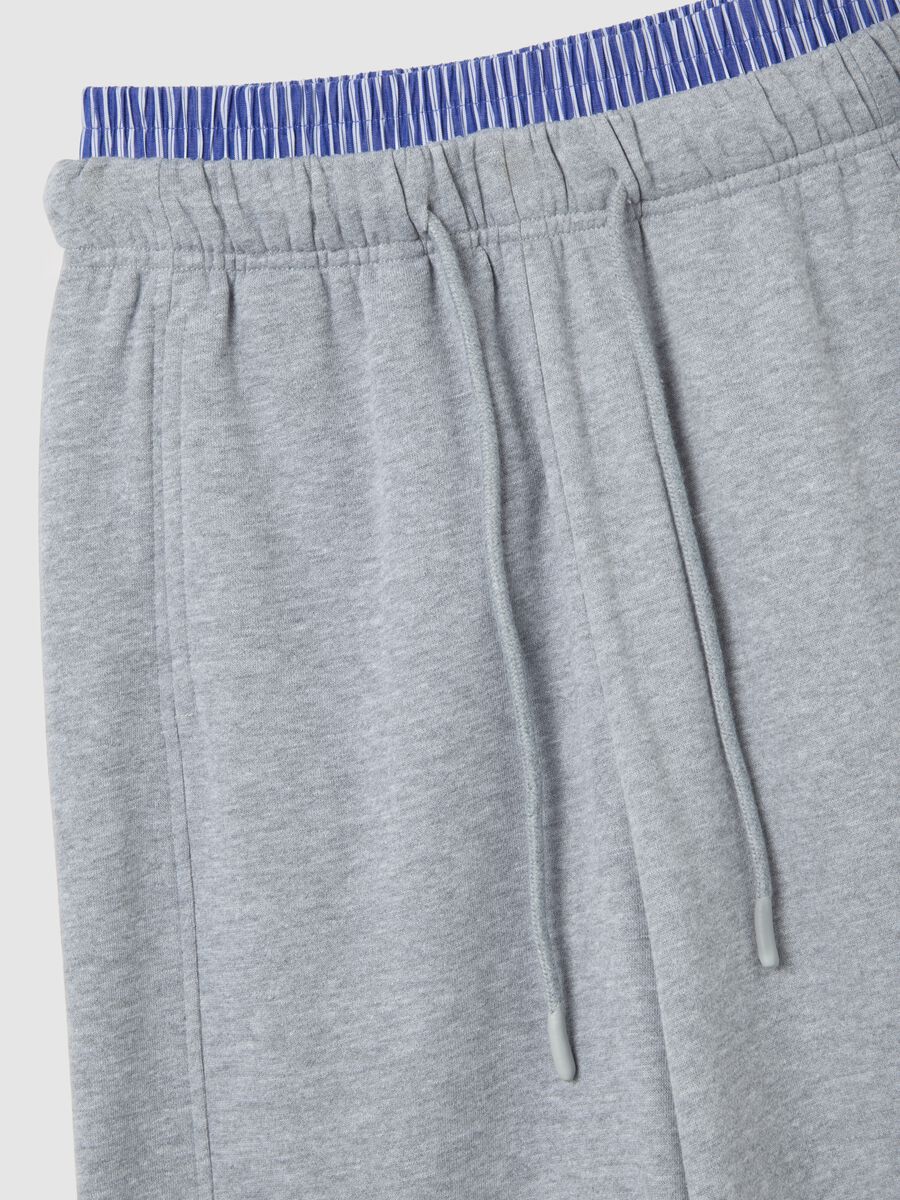 Grey Cotton Mix Wide Leg Jogger_5