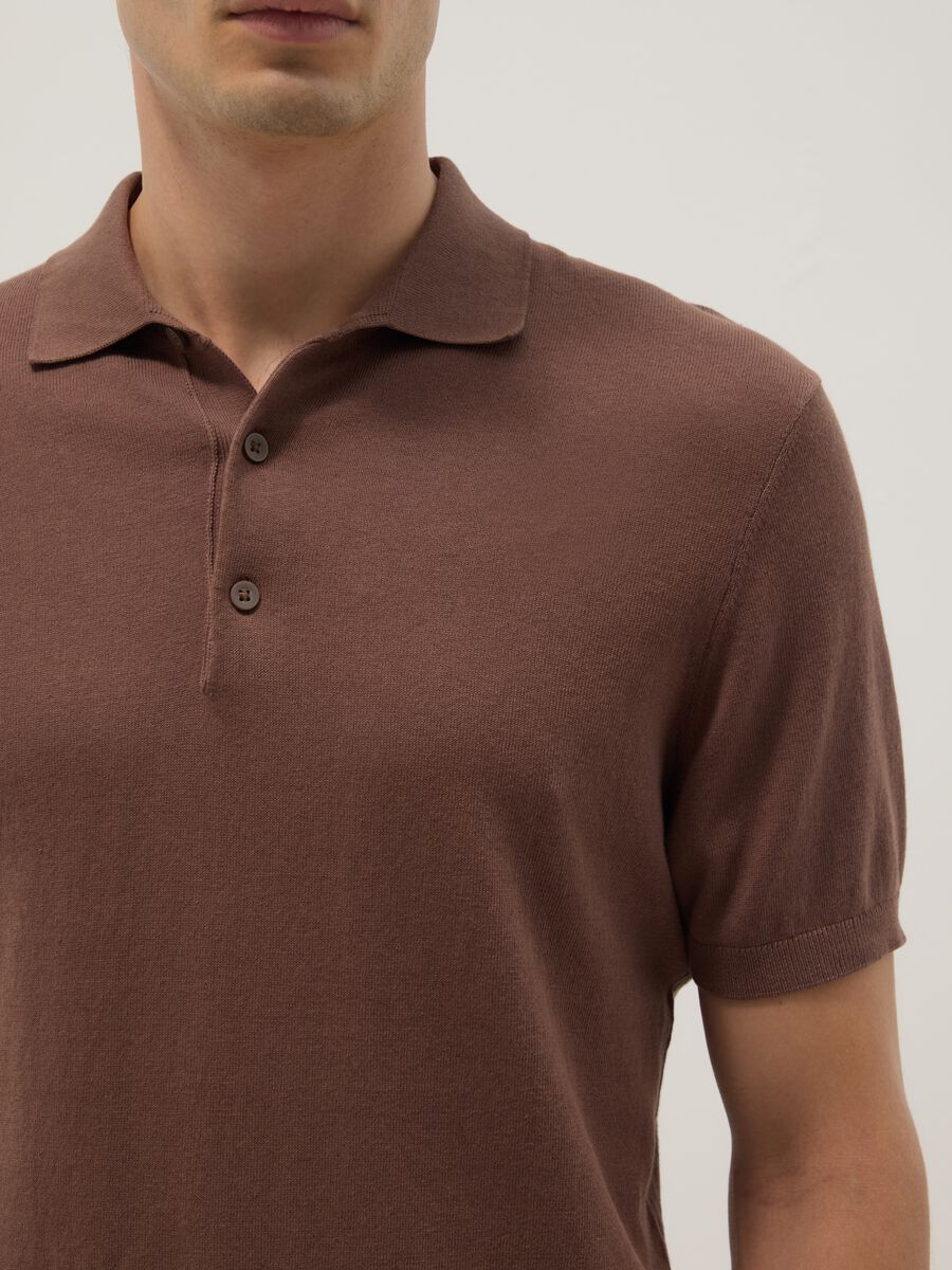 Brown pure cotton polo regular fit_4