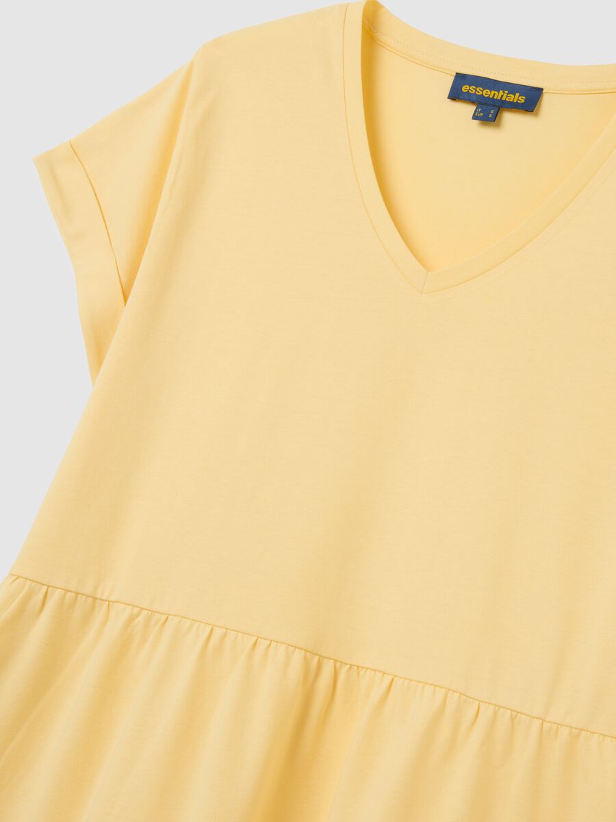 Women's Dress in Pure Yellow Cotton_1
