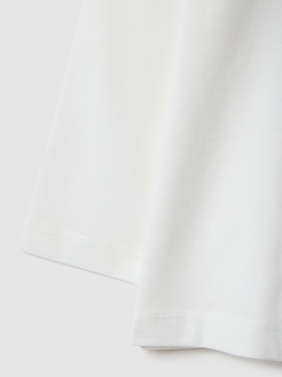 White pure cotton regular fit t-shirt with print_3