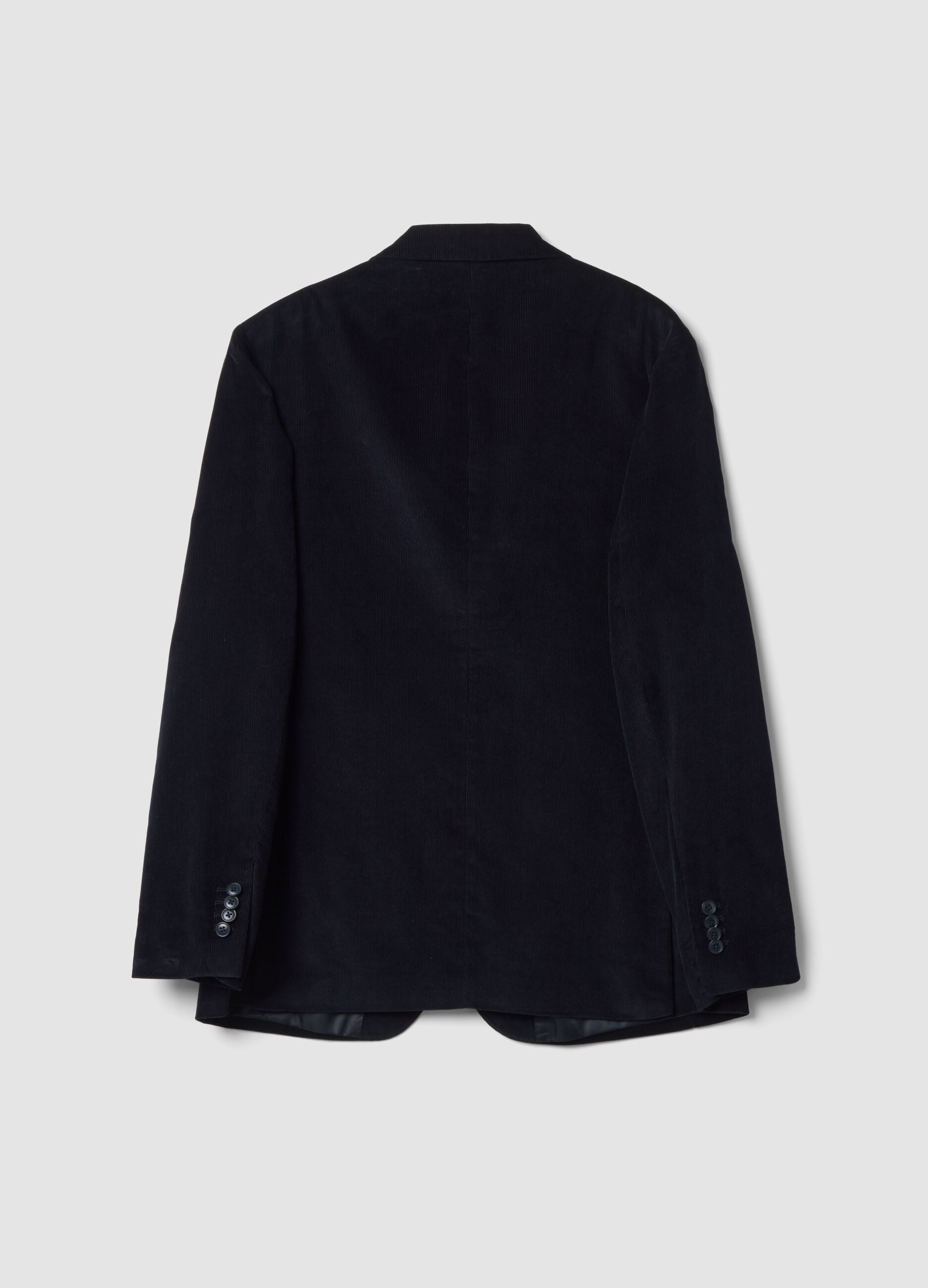 Blazer blu navy in puro cotone regular fit